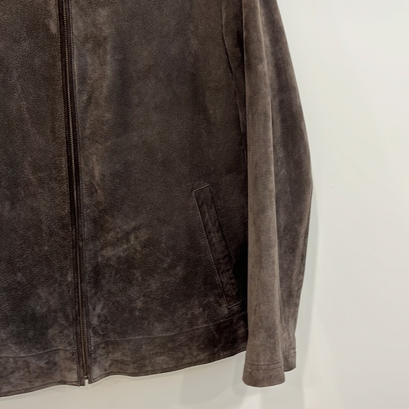 Calvin Klein brown suede leather jacket - Picture 4 of 7
